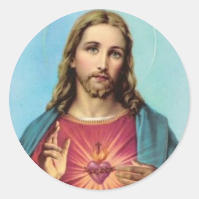 Sticker Rond Sacré Coeur Jésus Christ Enveloppe fixe (Devant)