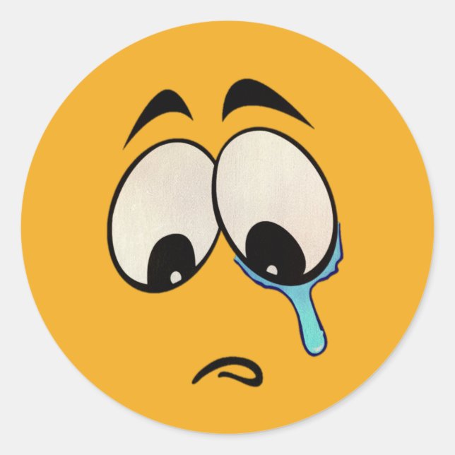 Sticker Rond Sad Emoji (Devant)