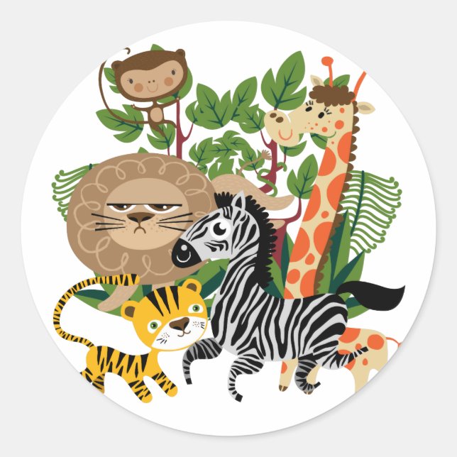 Sticker Rond Safari animal (Devant)