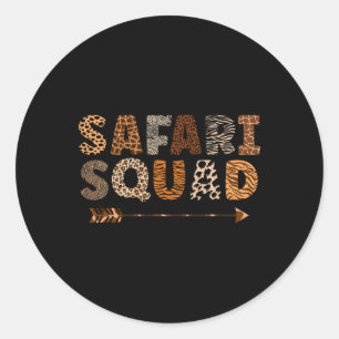 Sticker Rond Safari Squad African Family Vacances Zoologiste An