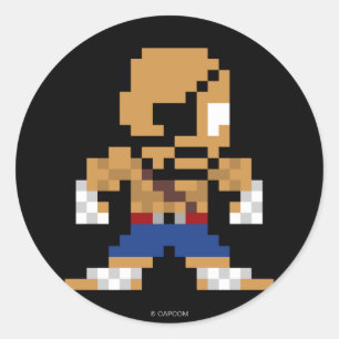 Sticker Rond Sagat à 8 bits