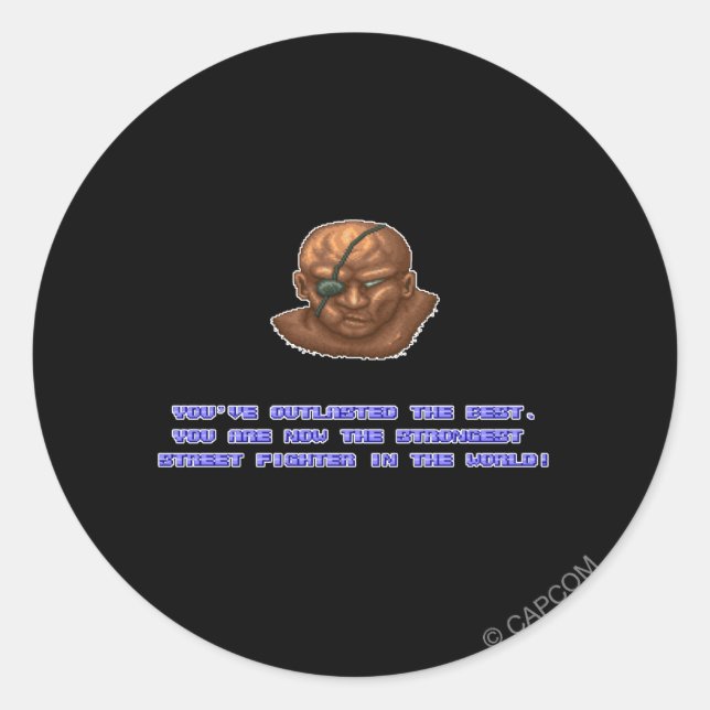 Sticker Rond Sagat KO'ed (Devant)