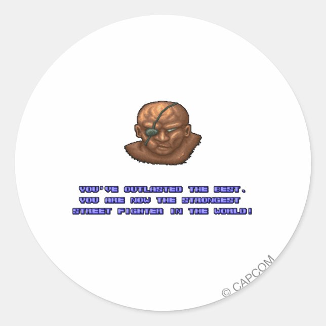 Sticker Rond Sagat KO'ed (Devant)