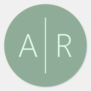 Sticker Rond Sage Enveloppe Verdure Sceau, Mariage Faveur