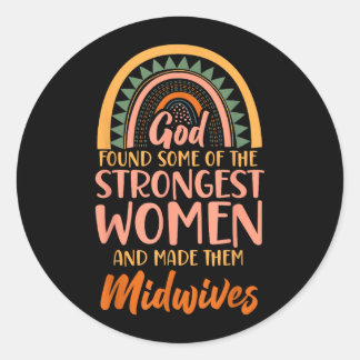 Sticker Rond Sage-femme Infirmière Travailleuse de naissance Fo