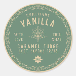 Sticker Rond Sage Green Fudge Noël do-it-yourself cadeau étique