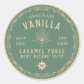 Sticker Rond Sage Green Fudge Noël do-it-yourself cadeau étique