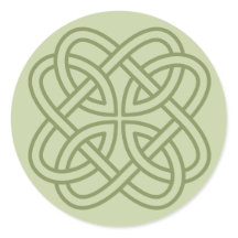 Sage Green Irish Celtic Love Knot Enveloppe Phoque