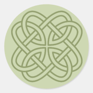 Sticker Rond Sage Green Irish Celtic Love Knot Enveloppe Phoque