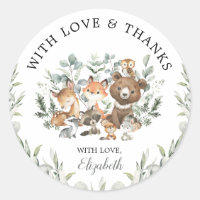 Sage Green Woodland Animaux Eucalyptus Merci