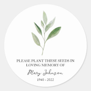 Sticker Rond Sage Memorial Funeral Seed Packet