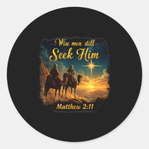 Sticker Rond Sages de vintage cherchent encore Jésus 3 Rois Chr