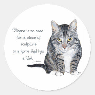 Sticker Rond Sagesse chatte - pas besoin de Sculpture dans une 