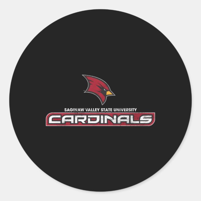 Sticker Rond Saginaw Valley State Svsu Cardinals Large (Devant)