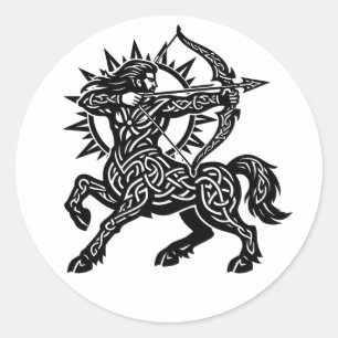 Sticker Rond Sagittaire — L'Archer par BurnsInHell