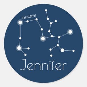 Sticker Rond Sagittaire personnalisé Constellation Zodiaque