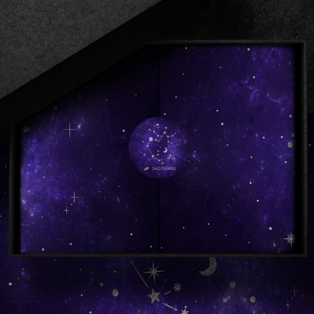 Sticker Rond Sagittaire pourpre zodiaque | Horoscope astrologiq (Créateur téléchargé)