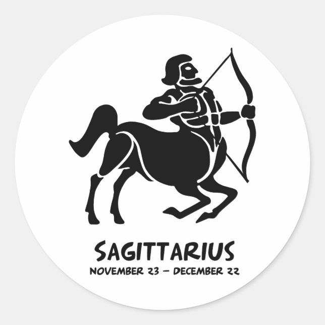 Sticker Rond Sagittarius signe zodiaque (Devant)