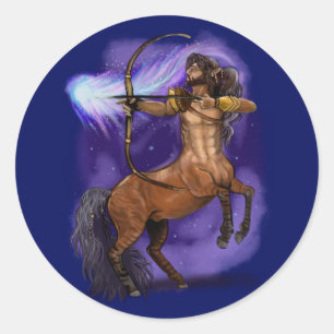 Sticker Rond Sagittarius signe zodiaque