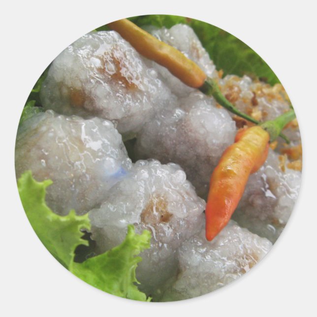 Sticker Rond Sago thaïlandais au chili ... Thaïlande Street Foo (Devant)