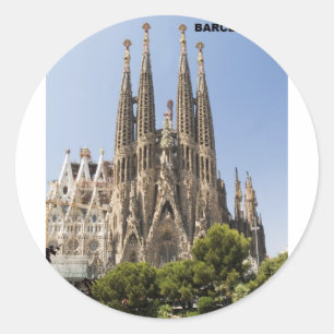Sticker Rond Sagrada Familia Barcelone Espagne