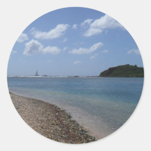 Sticker Rond Sailboat à la distance de St Thomas