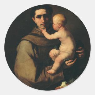 Sticker Rond Saint Antoine de Padoue par Luca Giordano