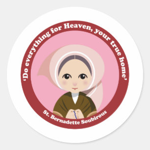 Sticker Rond Saint Bernadette Soubirous