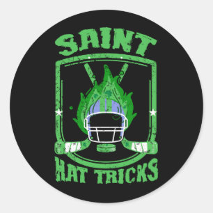 Sticker Rond Saint Casquette Tricks Hockey Shamrock Casque St P