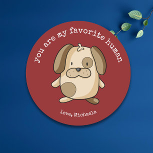 Sticker Rond Saint-Chien Saint-Valentin