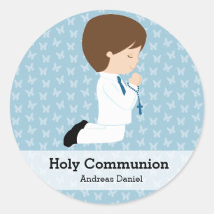 Sticker Rond Saint-Communion garçon * Choisissez votre couleur