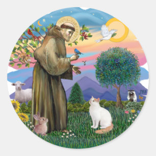 Sticker Rond Saint Francis - Turc Van cat