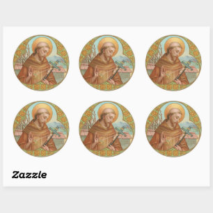 Sticker Rond Saint François d'Assise (BK 002)