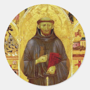 Sticker Rond Saint François d'Assise Iconographie médiévale