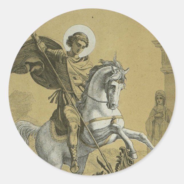 Sticker Rond Saint George Patron d'Angleterre (Devant)
