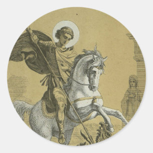 Sticker Rond Saint George – Premium "Sunburst Gold" Art