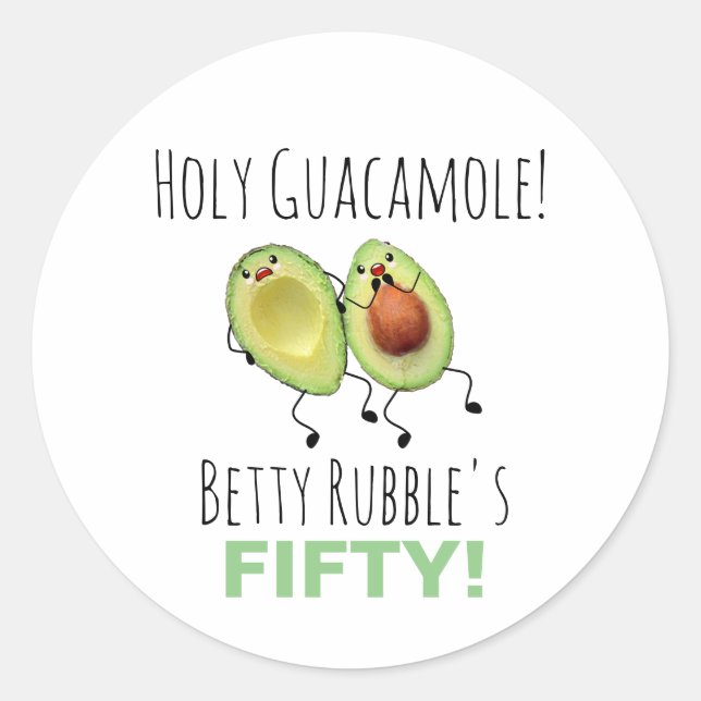 Sticker Rond Saint-Guacamole 50e anniversaire Personnalisé (Devant)