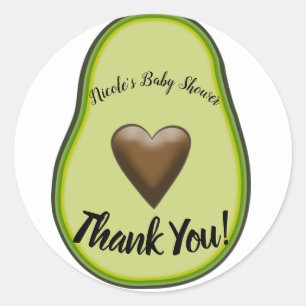 Sticker Rond Saint Guacamole Cœur Avocat Baby Shower Mariage