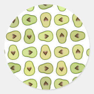 Sticker Rond Saint-Guacamole Heart Avocado Baby shower nuptiale