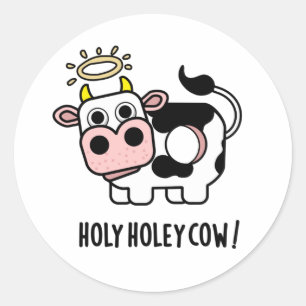 Sticker Rond Saint Holey vache drôle animal jeu