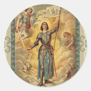 Sticker Rond Saint-Jean d'Arc Saint-Michel-Anges Soldat