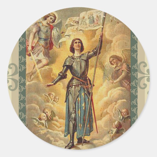 Sticker Rond Saint-Jean d'Arc Saint-Michel-Anges Soldat (Devant)