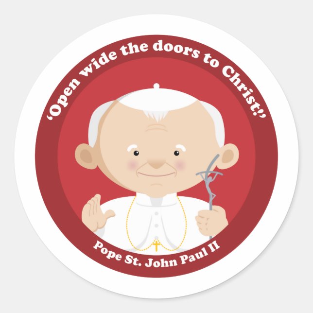 Sticker Rond Saint Jean-Paul II (Devant)