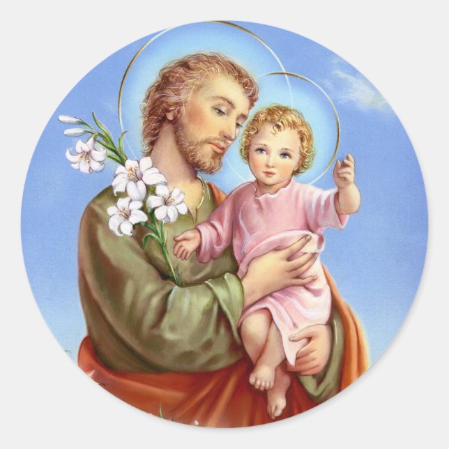 Sticker Rond Saint Joseph fête (Devant)