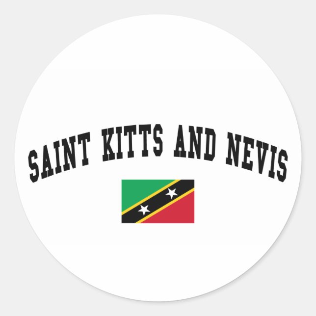 Sticker Rond Saint-Kitts-et-Nevis College Style (Devant)