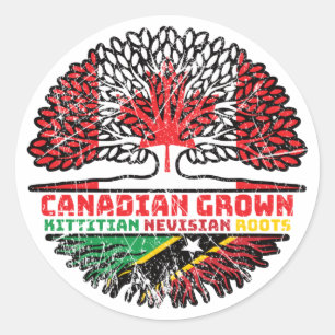 Sticker Rond Saint-Kitts-et-Nevis Kittitian Nevisian Canadien