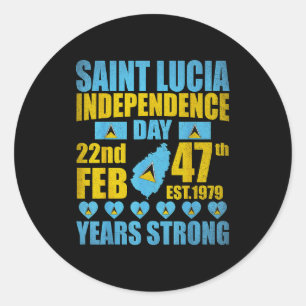 Sticker Rond Saint lucie 47e jour de l'indépendance fierté luci