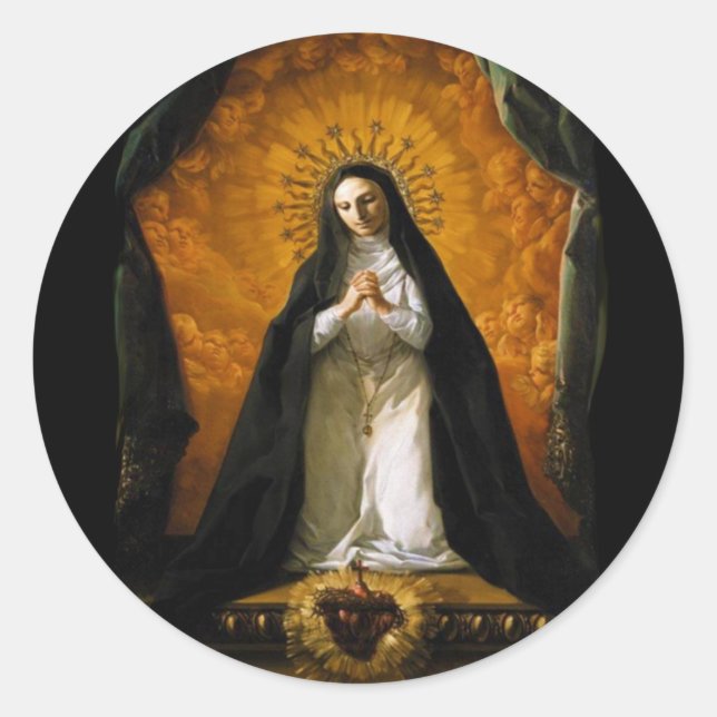 Sticker Rond Saint-Margaret Mary Alacoque Heart - Giaquinto (Devant)