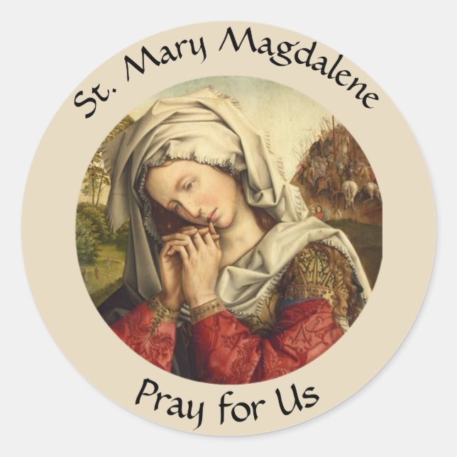 Sticker Rond Saint Mary Magdalene Fête du 22 juillet (Devant)