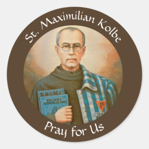Sticker Rond Saint Maximilian Kolbe Fête Jour 14 août